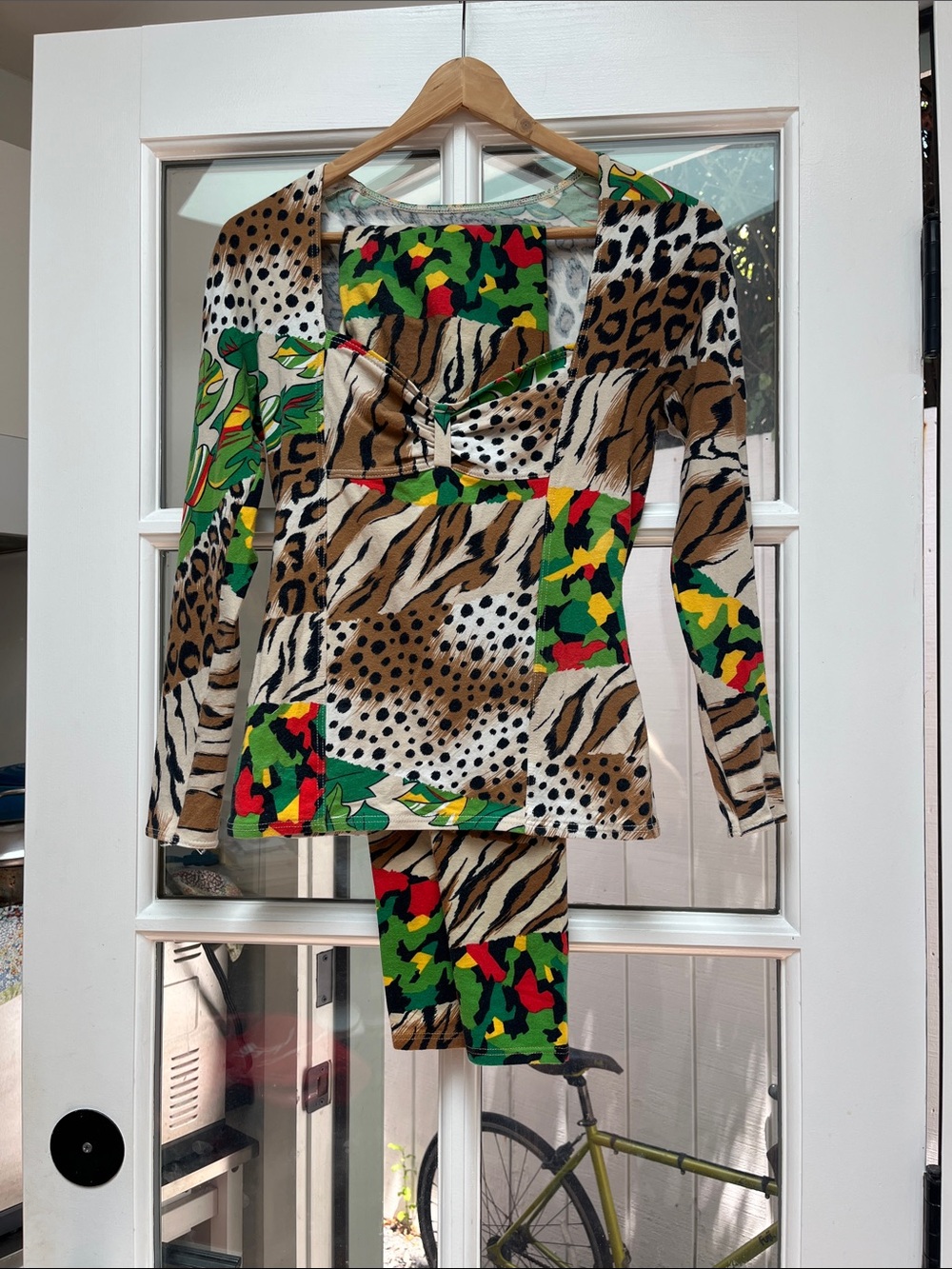 Rare Vintage 1980s YVAN & MARZIA Paris Animal Print 2-Piece Set